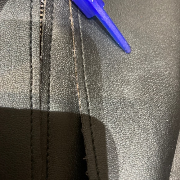 Josie Natori Black Faux Leather Dress (size 10) - Picture 7 of 10